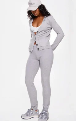 Charcoal Basic Knit Leggings