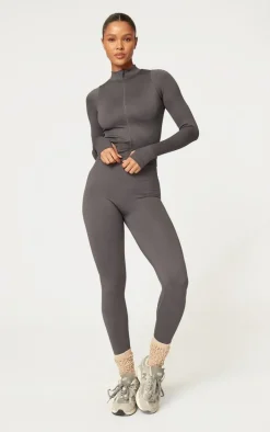 Charcoal Basic Seamless High Waist Gym Leggings