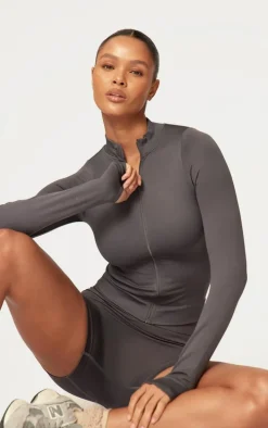 Charcoal Basic Seamless Jacket