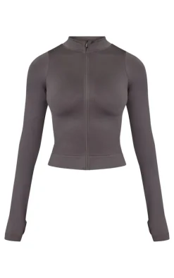 Charcoal Basic Seamless Jacket