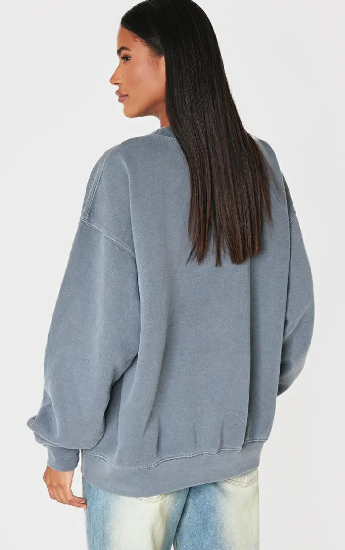 Charcoal Beverly Hills Printed Washed Sweatshirt