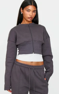 Charcoal Extreme Cinched Waist Sweatshirt