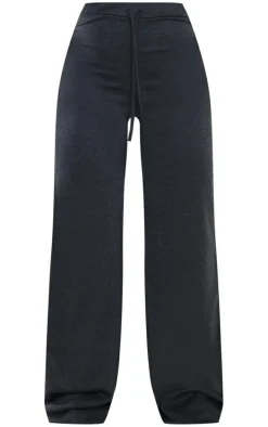 Charcoal Grey Lightweight Drawstring Waist Wide Leg Sweatpants