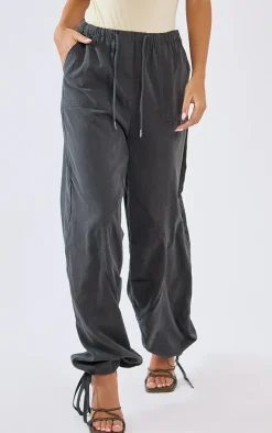 Charcoal Grey Peachskin Tie Cuff Cargo's