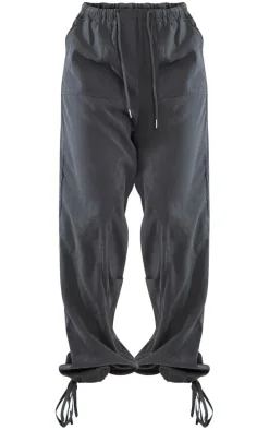 Charcoal Grey Peachskin Tie Cuff Cargo's