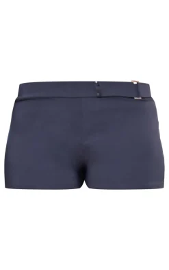 Charcoal Grey Stretch Woven Tailored Hot Pants