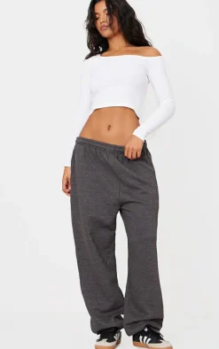 Charcoal Marl Sweat Cuffed High Waist Sweatpants