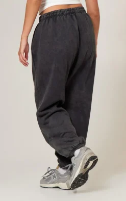 Charcoal Pintuck Detail Oversized Sweatpant