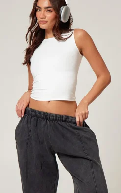 Charcoal Pintuck Detail Oversized Sweatpant