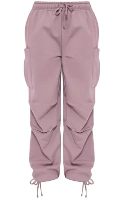 Charcoal Pocket Detail Pintuck Cargo Joggers