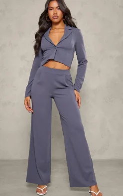 Charcoal Soft Tailored Cropped Blazer