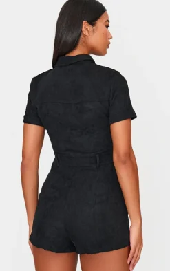 Charcoal Soft Tailored Utility Detail Romper