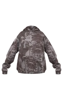 Charcoal Splatter Print Hoodie