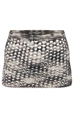 Charcoal Twist Marl Knit Tie Front Top & Sleeves