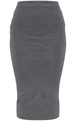 Charcoal Ultimate Jersey Longline Midi Skirt