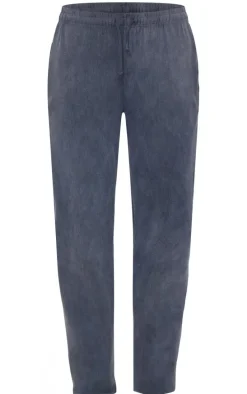 Charcoal Washed Ribbed Wide Leg Pants