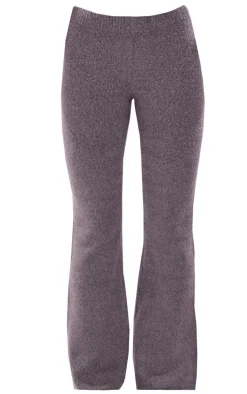 Charcoal Wide Leg Knit Pants