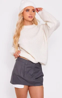 Charcoal Woven Extreme Micro Mini Skirt