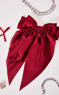 Cherry Red Oversized Bow Hair Clip