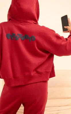 Cherry Red PLT Studio Archive Puff Print Zip Up Jacket