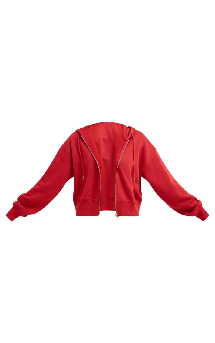 Cherry Red PLT Studio Archive Puff Print Zip Up Jacket