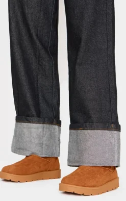 Chestnut Faux Suede Cleated Ankle Boots