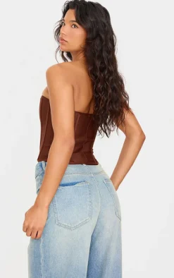 Chocolate Bandage Hook And Eye Structured Corset