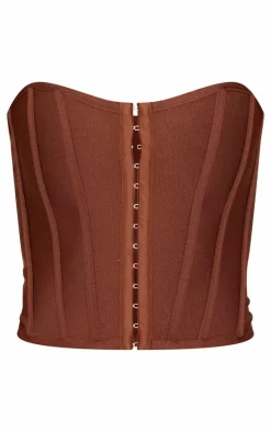 Chocolate Bandage Hook And Eye Structured Corset