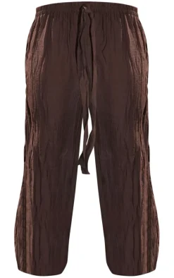Chocolate Brown Linen Look Palazzo Beach Pants