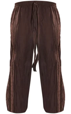 Chocolate Brown Linen Look Palazzo Beach Pants