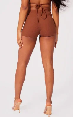 Chocolate Crinkle Rib Hotpants
