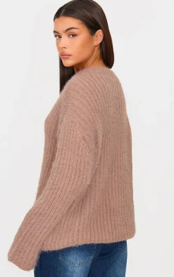 Chocolate Eyelash Knit Super Oversized Sweater
