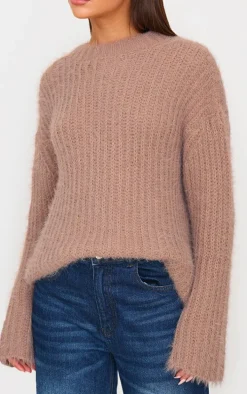 Chocolate Eyelash Knit Super Oversized Sweater