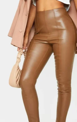 Chocolate Faux Leather Stretch Leggings