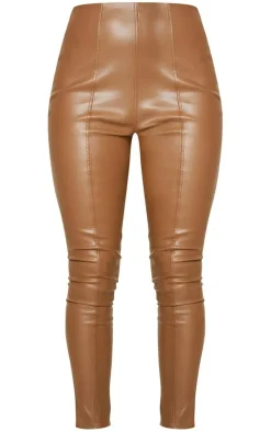Chocolate Faux Leather Stretch Leggings