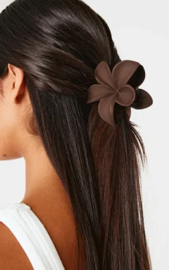 Chocolate Flower Hair Claw