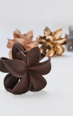 Chocolate Flower Hair Claw