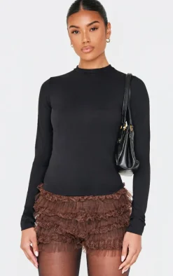 Chocolate Frill Mesh Bloomer Shorts