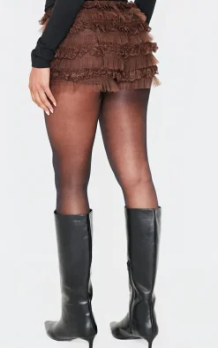 Chocolate Frill Mesh Bloomer Shorts