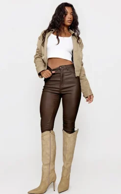 Chocolate Hourglass Coated Skinny Jeans