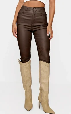 Chocolate Hourglass Coated Skinny Jeans