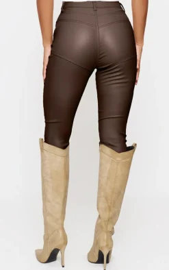 Chocolate Hourglass Coated Skinny Jeans