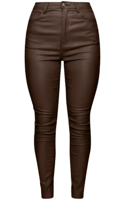 Chocolate Hourglass Coated Skinny Jeans