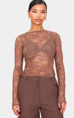Chocolate Lace Long Sleeve Top