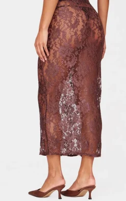 Chocolate Lace Maxi Skirt