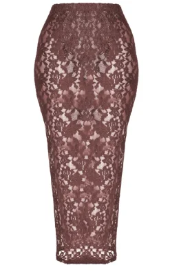 Chocolate Lace Maxi Skirt