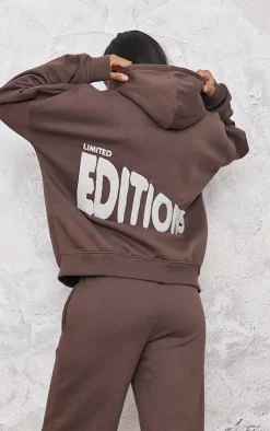 Chocolate Limited Editions Oversized Puff Print Hoodie