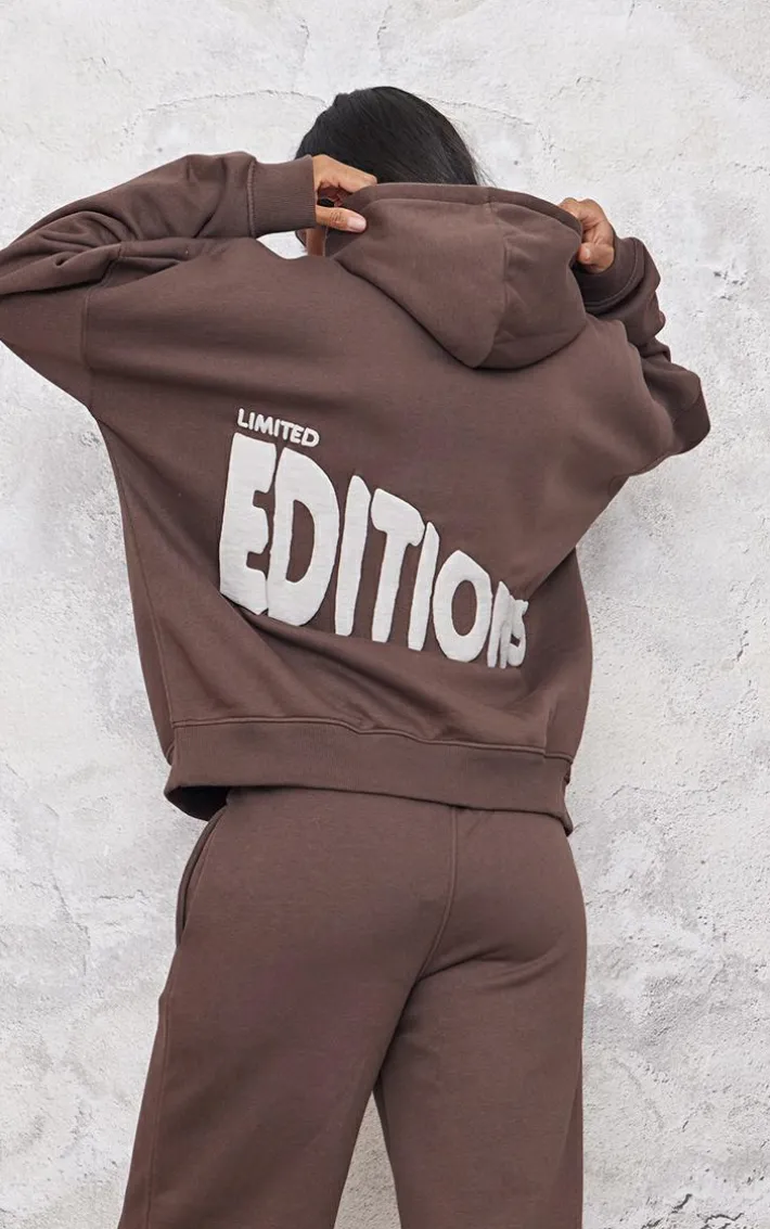 Chocolate Limited Editions Oversized Puff Print Hoodie