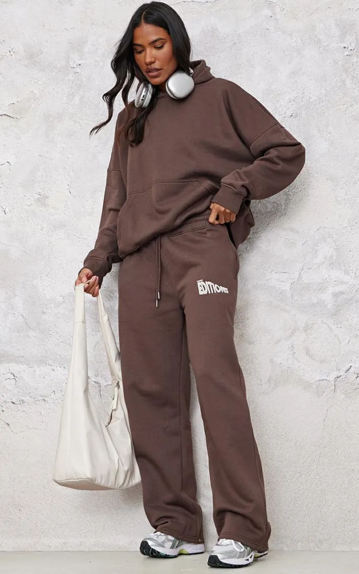 Chocolate Limited Editions Oversized Puff Print Hoodie