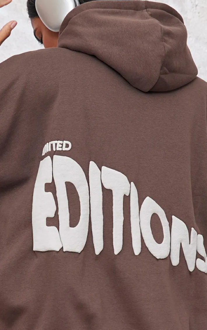 Chocolate Limited Editions Oversized Puff Print Hoodie